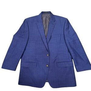 Chaps Mens Blue Textured Suit Jacket Blazer Sport Coat Size 44R